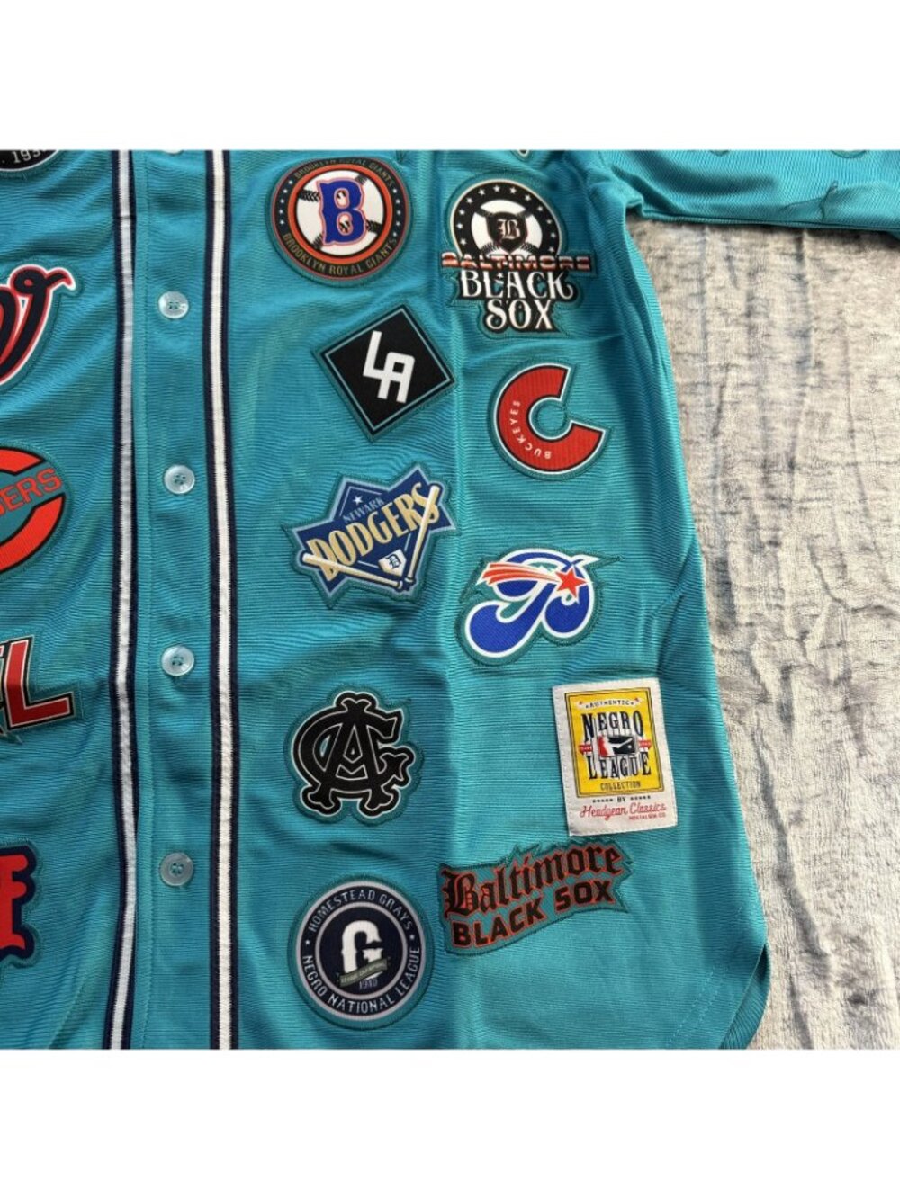 Headgear Classics Negro League Collection Collage Jersey Teal Size L NWT - Picture 7 of 16